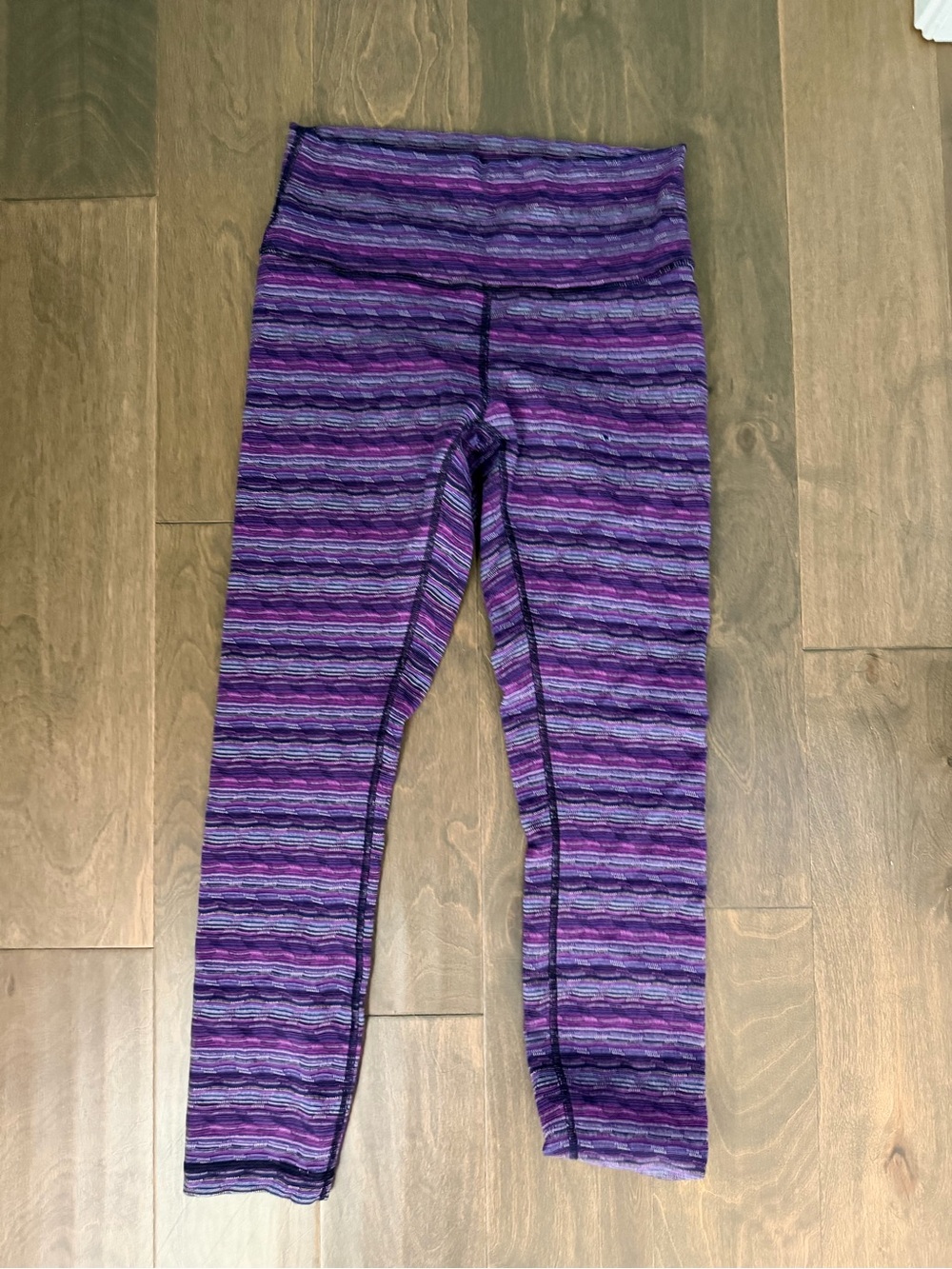 lululemon athletica Purple Striped High-Rise Leggings